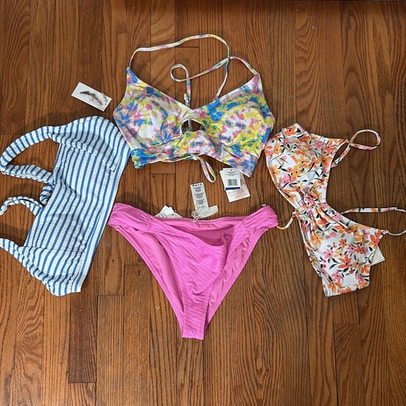 Jessica Simpson Pretty Pique Side-Shirred Bikini‎ Bottom Femme Pink Size XL NWT - Picture 7 of 7